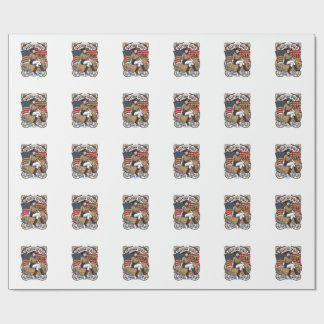 Papier Cadeau Conception de chemise patriotique de cowgirl occid