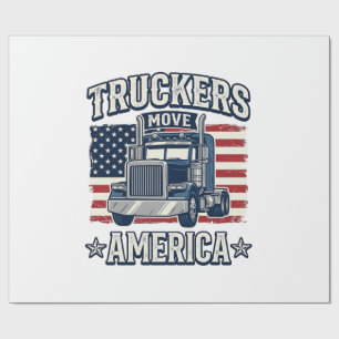 Papier Cadeau Conception de chemise vintage pour camionneurs Dép