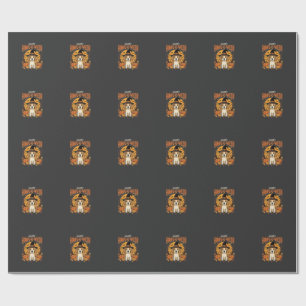 Papier Cadeau Conception de chien de citrouille de Beagle Hallow
