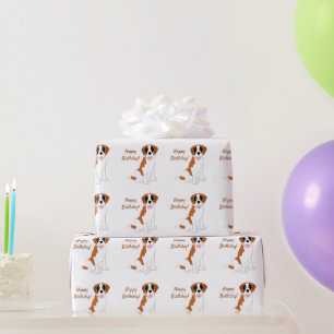 Papier Cadeau Conception de chien Saint-Bernard pour anniversair