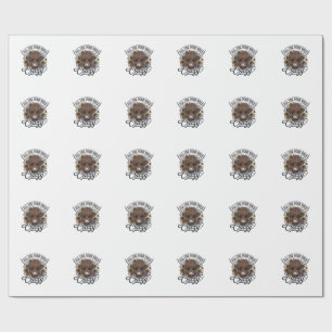 Papier Cadeau Conception de citation folle florale de vache high