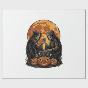 Papier Cadeau Conception de citrouille d'Halloween de faucheurs