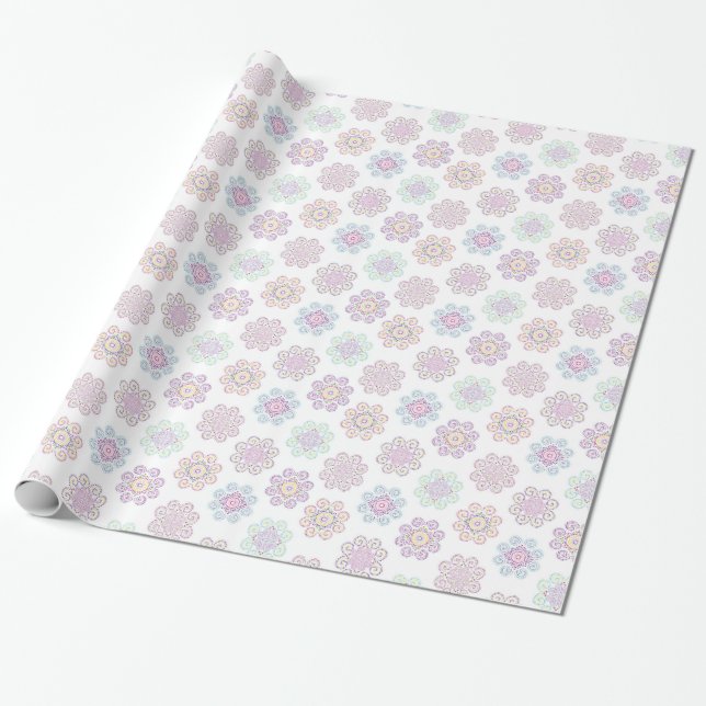 Papier Cadeau Conception de couleurs vives inspirées par Hmong ( (Déroulé)