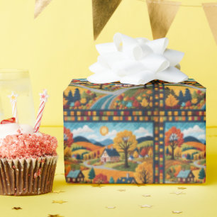 Papier Cadeau Conception de courtepointe Country Village