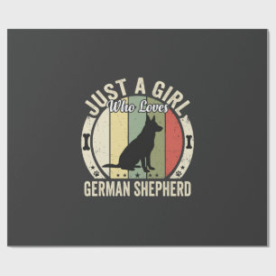 Papier Cadeau Conception de fille de berger allemand amoureuse d
