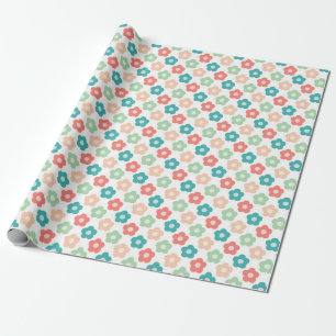 Papier Cadeau Conception de fleurs symétriques lumineuses sur fo