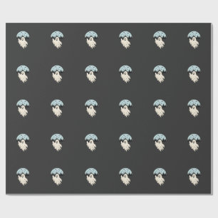 Papier Cadeau Conception de forêt de lune de fantôme d'Halloween