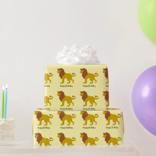 Papier Cadeau Conception de lion cadeau d'anniversaire de couleu