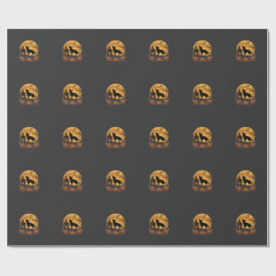 Papier Cadeau Conception de lune de Halloween de berger allemand