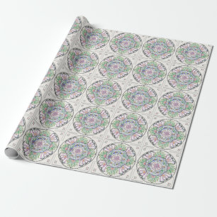 Papier Cadeau Conception de Mandala Floribunda sur papier d'emba