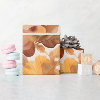 Papier Cadeau Conception de motif de couleurs aux tons feuillus 
