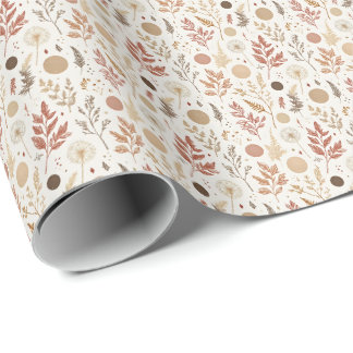 Papier Cadeau Conception de motif floral boho botanique 396