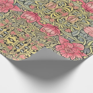 Papier Cadeau Conception de motif floral inspiré du style Noveau