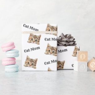 Papier Cadeau Conception de motif répétitif de chat maman regard