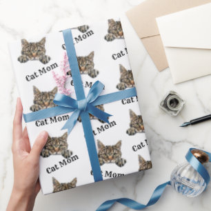 Papier Cadeau Conception de motif répétitif Mojave de maman chat