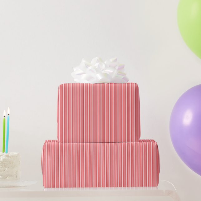 Papier Cadeau Conception de Motif rouge à plusieurs bandes (Cadeaux de fête)