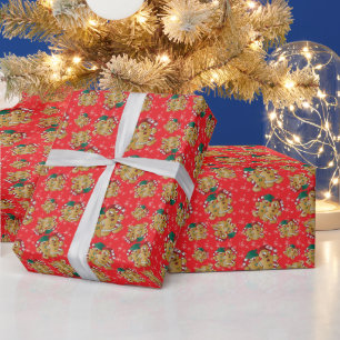 Papier Cadeau Conception de Noël au pain d'épices
