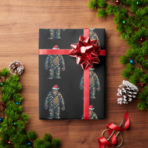 Papier Cadeau conception de Noël bigfoot yeti