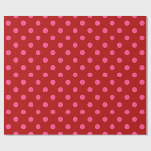 Papier Cadeau Conception de points rouges bordeaux roses 