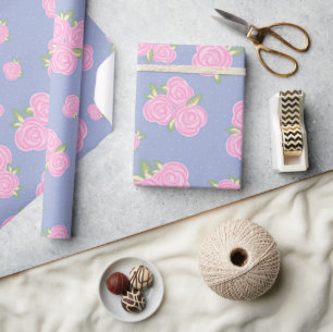 Papier Cadeau Conception de rose antique romantique