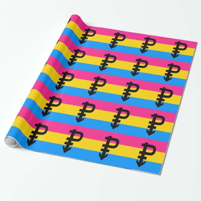 PAPIER CADEAU CONCEPTION DE STRIPES DE DRAPEAU PANSEXUEL PRIDE - (Déroulé)
