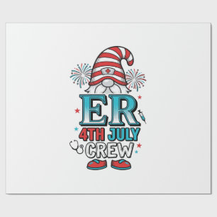 Papier Cadeau Conception de T-shirt Gnome Patriotique ER 4 juill