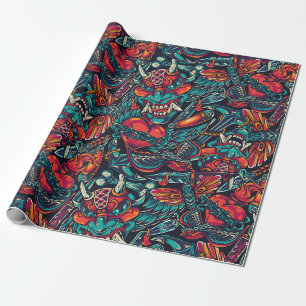 Papier Cadeau Conception de tatouage rétro