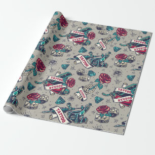 Papier Cadeau Conception de tatouage rétro