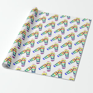 Papier Cadeau conception de tongs arc-en-ciel