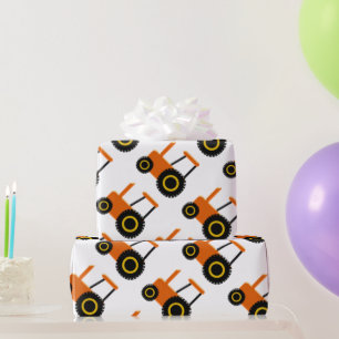 Papier Cadeau Conception de tracteur orange