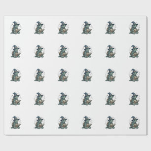 Papier Cadeau Conception de vecteur de magicien de tortue mignon