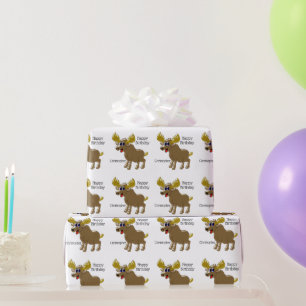 Papier Cadeau Conception d'élan Anniversaire