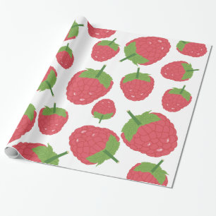 Papier Cadeau Conception des fruits de framboise