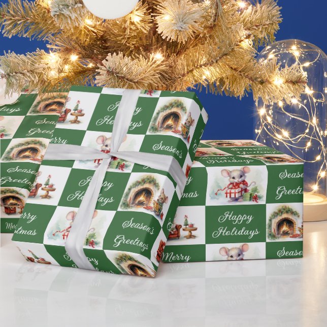 Papier Cadeau Conception des souris de Noël (Vacances)