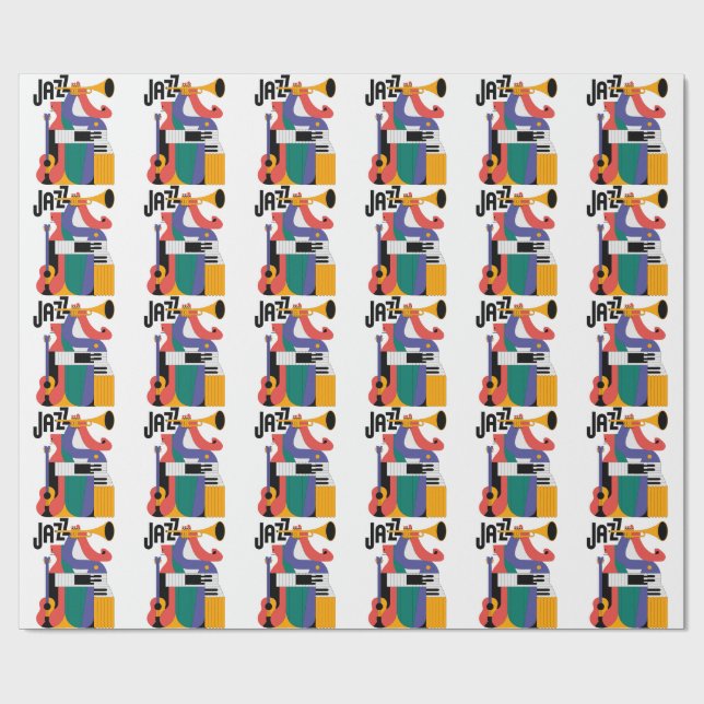 Papier Cadeau conception d'instruments de musique (Plat)