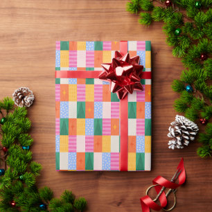 Papier Cadeau Conception géométrique abstraite rétro en style pa