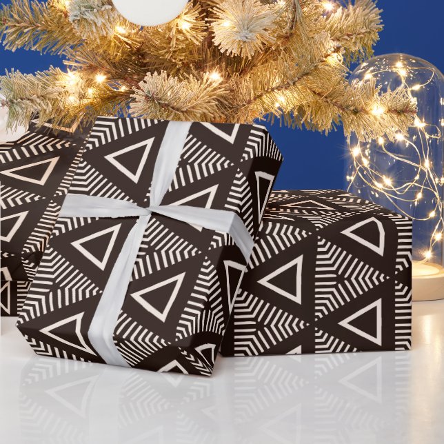 Papier Cadeau Conception géométrique de tissu de boue moderne (Vacances)