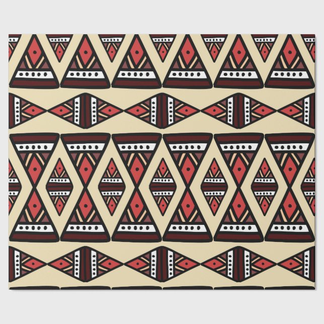 Papier Cadeau Conception géométrique Tribal dessinée à la main (Couture)
