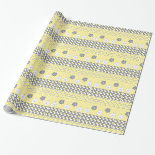 Papier Cadeau Conception jaune et grise