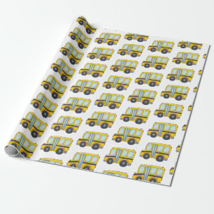 Papier Cadeau Conception mignonne d'autobus scolaire