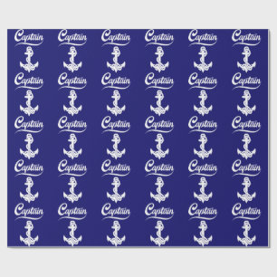 Papier Cadeau Conception nautique d'ancre de voilier capitaine