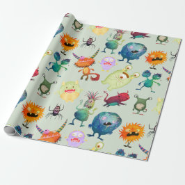 Papier Cadeau Conception personnalisée de Monstre mignon pour le