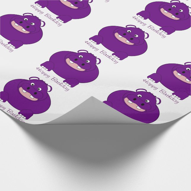 Papier Cadeau Conception personnalisée d'hippopotame (Coin)
