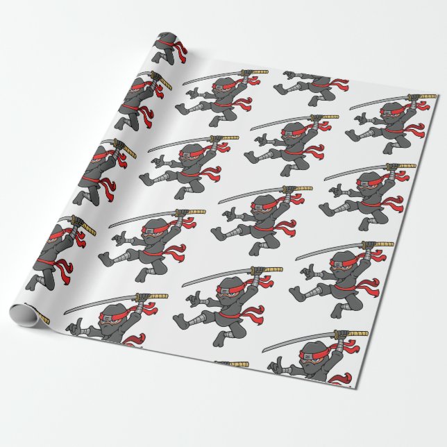 Papier Cadeau Conception sautante personnalisable de Ninja (Déroulé)