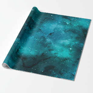 Papier Cadeau Conception Turquoise de la série Galaxy 7