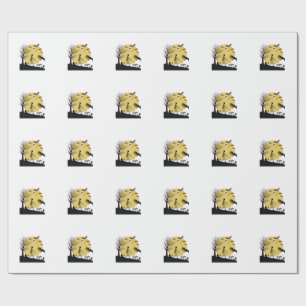 Papier Cadeau Conception vectorielle de chien squelette de Hallo