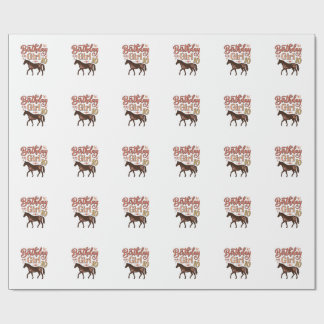 Papier Cadeau Conception vectorielle florale de cheval 10 pour f