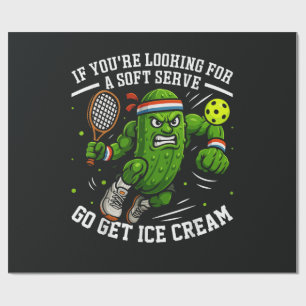 Papier Cadeau Concombre Drôle Jouant Pickleball