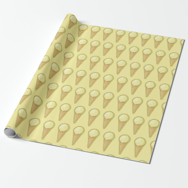Papier Cadeau Cône de glace à une boule (Déroulé)