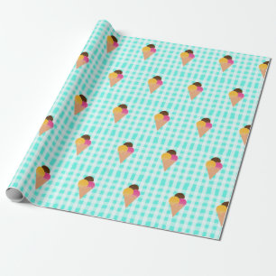 Papier Cadeau cône gaufre crème glacée